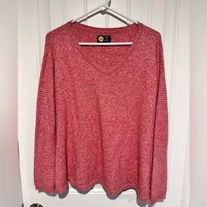 Life Is Good Pink V-Neck Sweater